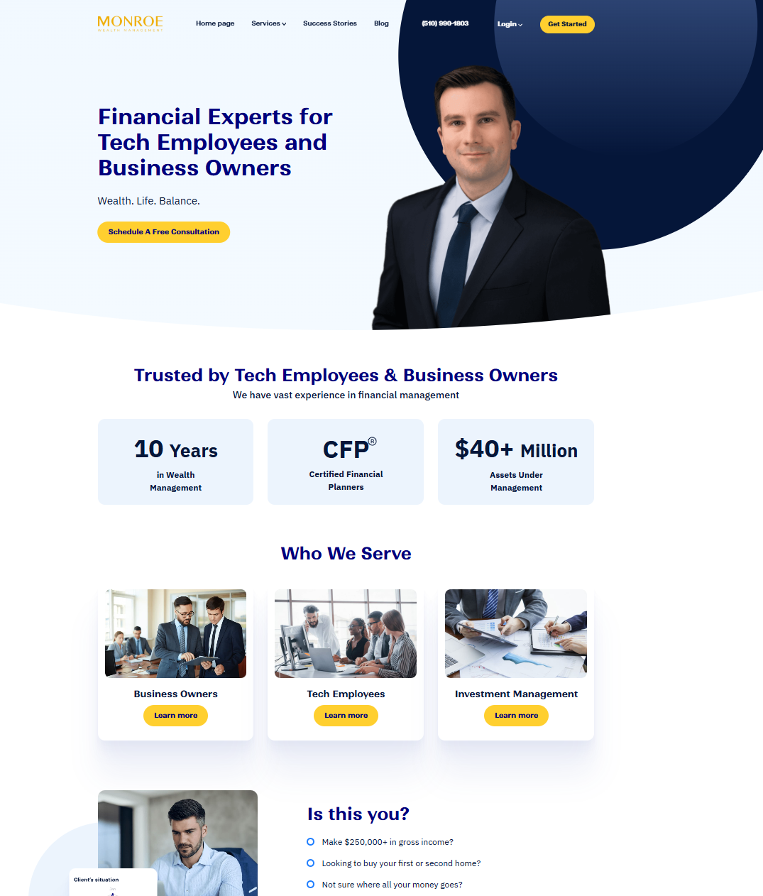 Old website design